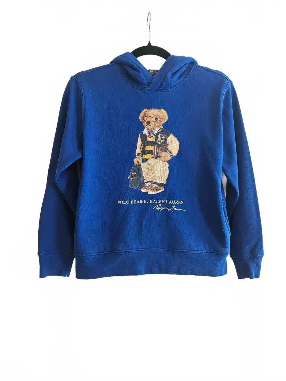 Polo Ralph Lauren Boys' Blue Polo Bear Fleece Hoodie Size M (10-12)